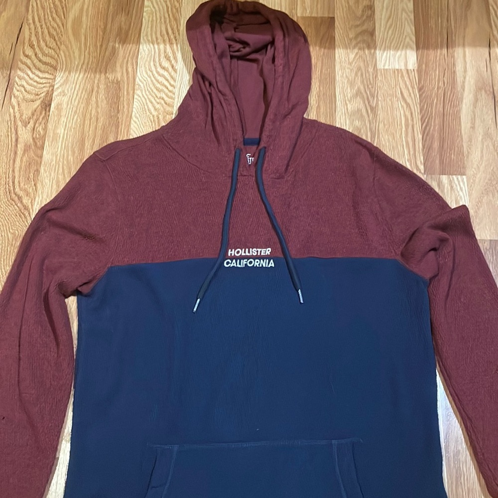 Hollister sweatshirt/hoodie longsleeve, medium, red and navy blue